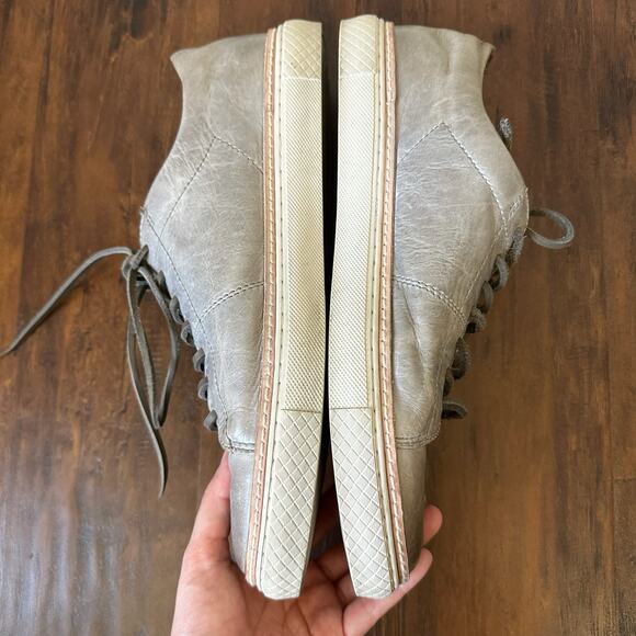 FRYE Walker Sneakers Gray Leather Lace Up Low Top Comfort Grunge - Picture 8 of 12